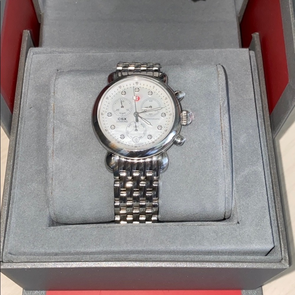 Michele Silver Chronograph Watch